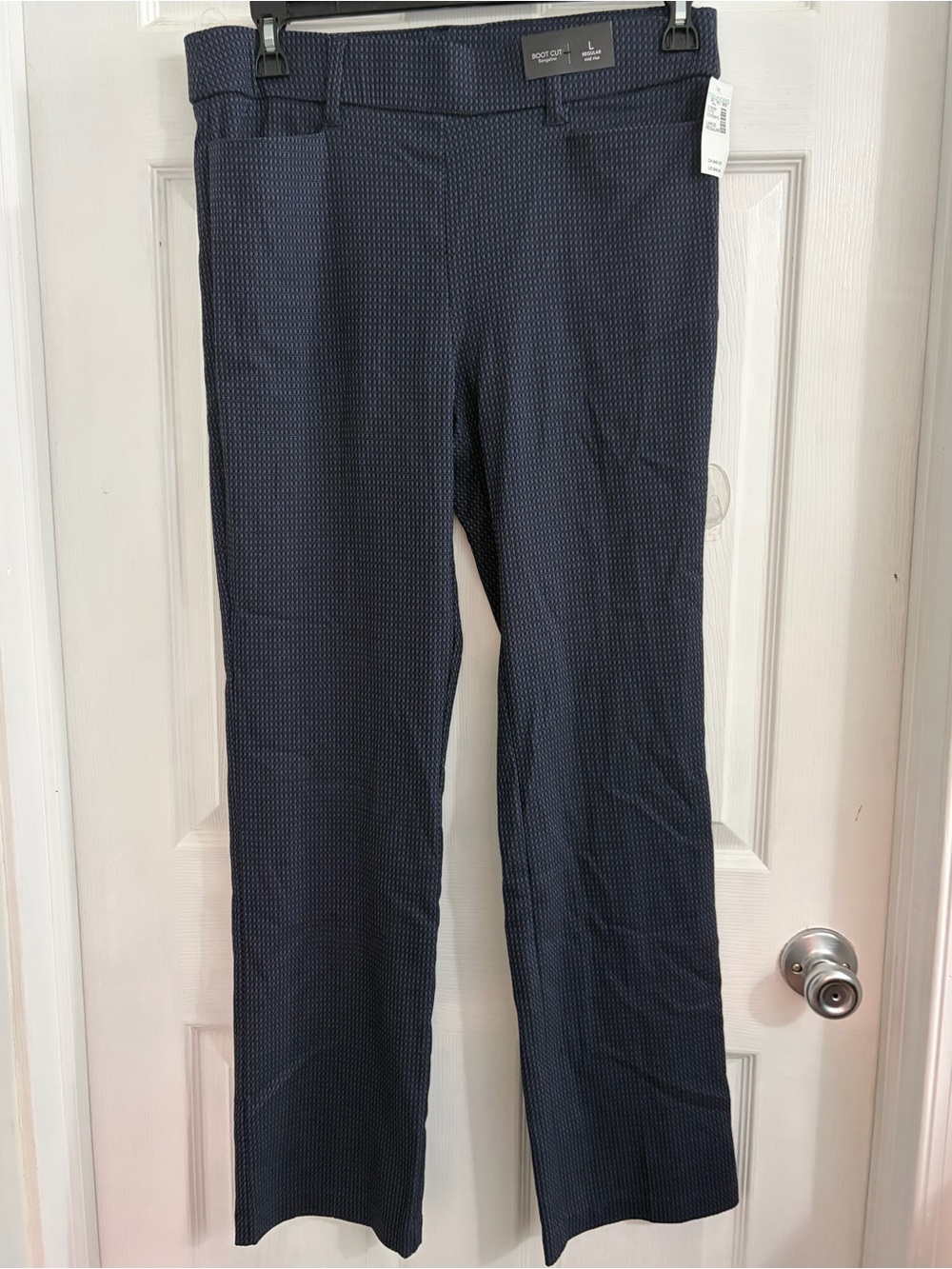 Maurices Navy Micro-Pattern Straight Leg Trousers. Size large